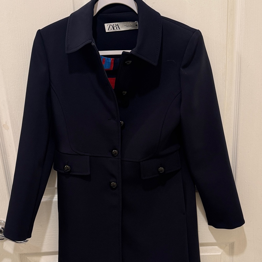 Zara Navy Blue Long Coat